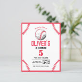 Modern Baseball Stitches Budget Birthday Invite (Staand voorkant)