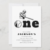 Modern Baseball Theme Sports Kind 1e verjaardag Kaart (Voorkant)