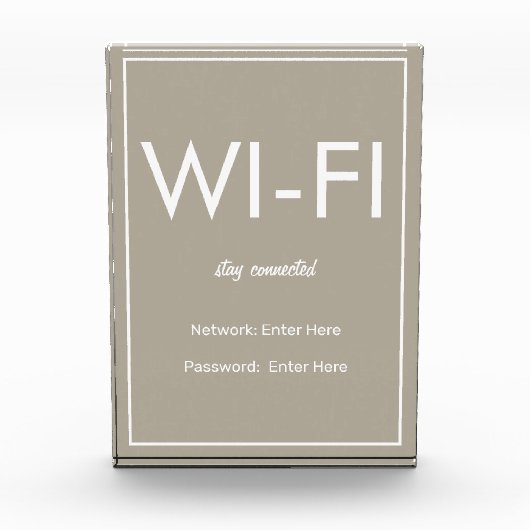 Modern Basic Beige Wi-Fi Guest Block Fotoblokken (Voorkant)