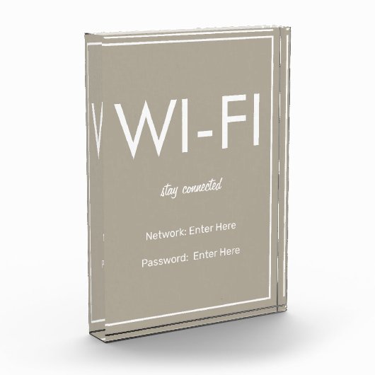Modern Basic Beige Wi-Fi Guest Block Fotoblokken (Links)