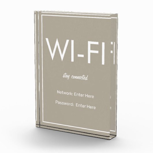 Modern Basic Beige Wi-Fi Guest Block Fotoblokken (Rechts)
