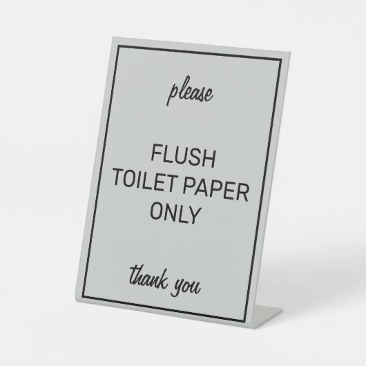 Modern Basic Gray Bathroom Septic Pedestal Sign Reclamebord Met Voetstuk (Voorkant)