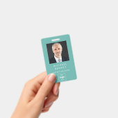 Modern Basic Green Corporate Photo ID Badge (Handheld)