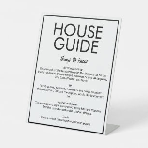 Modern Basic Witte Huis Gids Gast Tafel Teken Reclamebord Met Voetstuk