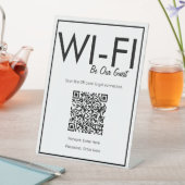 Modern Basic witte Wi-Fi QR-code voetstuk teken Reclamebord Met Voetstuk (Insitu)