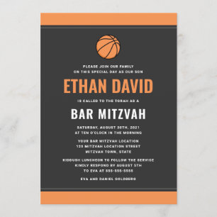 Modern basketbal donkergrijs en sinaasappel bar mi kaart