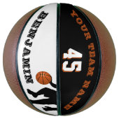 Modern Basketbal met Teamnaam Nummer (Verticaal)