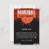 Modern Basketbal Oranje Ball Baby shower Bedankkaart (Voorkant)
