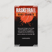 Modern Basketbal Oranje Ball Baby shower Informatiekaartje (Voorkant)