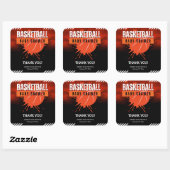 Modern Basketbal Oranje Ball Baby shower Vierkante Sticker (Vel)