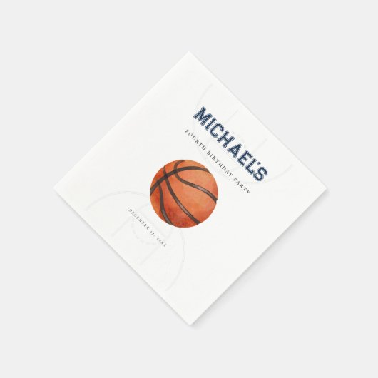 Modern Basketbal Verjaardag Papier Servet (Hoek)