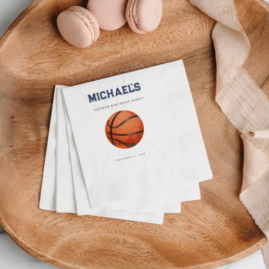 Modern Basketbal Verjaardag Papier Servet