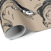 Modern Bass Fish Black Tan Vist Cadeaupapier (Rol Hoek)