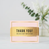 MODERN BAT MITZVAH bedankt roze geborsteld goud (Staand voorkant)