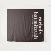 Modern Bat Mitzvah Brown Custom Photo Backdrop Wandkleed (Voorkant (horizontaal))
