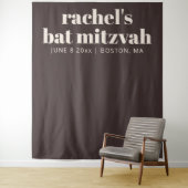 Modern Bat Mitzvah Brown Custom Photo Backdrop Wandkleed (In situ)