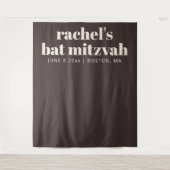 Modern Bat Mitzvah Brown Custom Photo Backdrop Wandkleed (Voorkant)