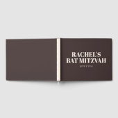 Modern Bat Mitzvah Brown Personalized Name Memory Gastenboek (Volledig)