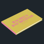 Modern Bat Mitzvah Cute Pink Yellow Personalized Gastenboek<br><div class="desc">Modern Bat MitzvahCute Pink and Yellow Personalized Guest Book</div>