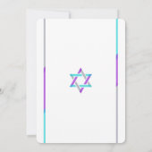 Modern Bat Mitzvah Invitations | PAARS + BLAUWGROE Kaart (Achterkant)