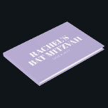 Modern Bat Mitzvah Lavender Paars Personalizeerd Gastenboek<br><div class="desc">Modern Bat Mitzvah Lavender Paars Persoonlijk Gastboek</div>