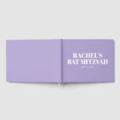 Modern Bat Mitzvah Lavender Paars Personalizeerd Gastenboek (Volledig)
