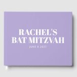 Modern Bat Mitzvah Lavender Paars Personalizeerd Gastenboek<br><div class="desc">Modern Bat Mitzvah Lavender Paars Persoonlijk Gastboek</div>
