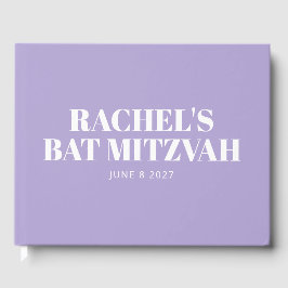 Modern Bat Mitzvah Lavender Paars Personalizeerd Gastenboek