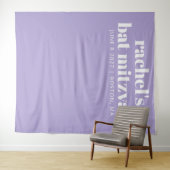 Modern Bat Mitzvah Paarse Aangepaste Fotoachtergro Wandkleed (In Situ (horizontaal))