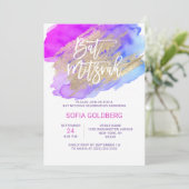 Modern Bat Mitzvah Paarse Blauw Kaart (Staand voorkant)