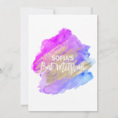 Modern Bat Mitzvah Paarse Blauw Kaart (Achterkant)
