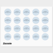 Modern Bat Mitzvah Soft Blue Personalized Favor Ronde Sticker (Vel)