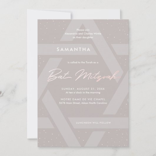 Modern Bat Mitzvah Uitnodiging (Voorkant)