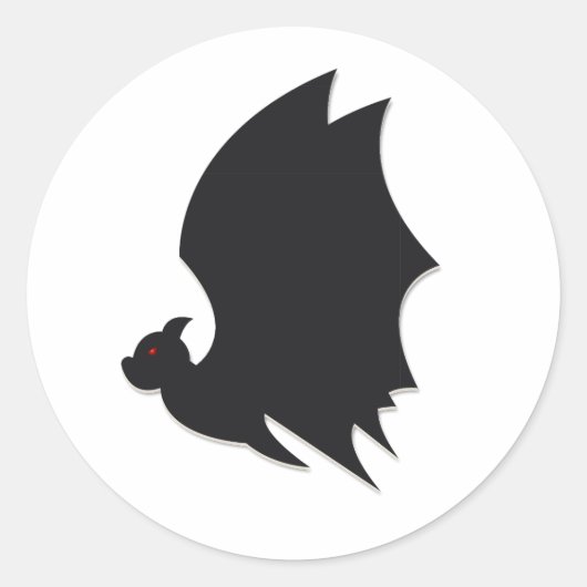 Modern bat ronde sticker (Voorkant)