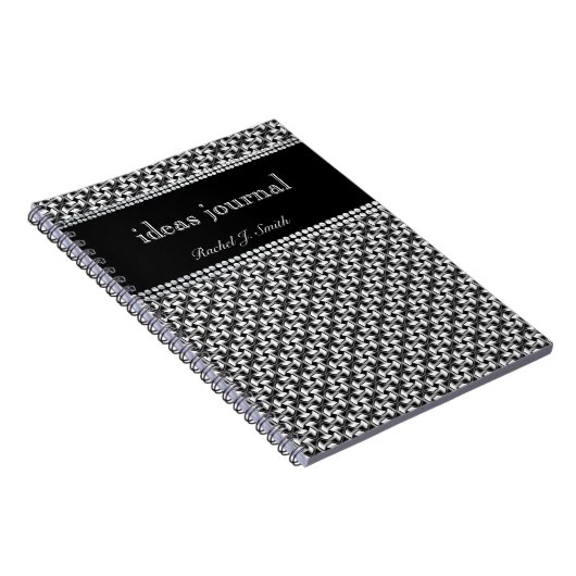 Modern Batik BlackWhite Notitieboek Journal (Rechterzijde)