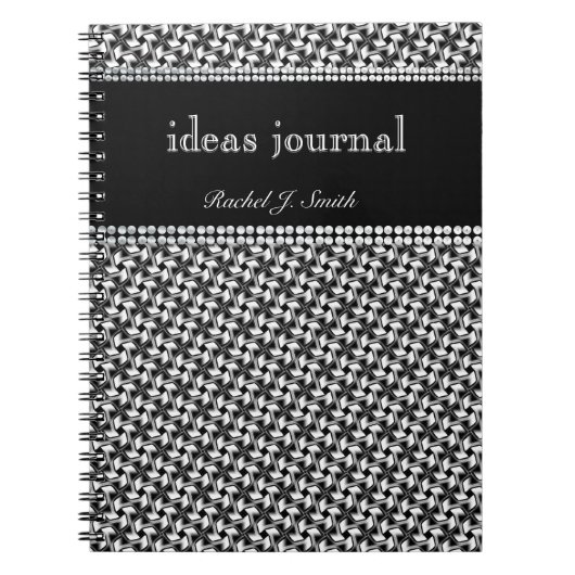 Modern Batik BlackWhite Notitieboek Journal (Voorkant)