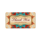 Modern Batik Dank u Sticker Labels (Voorkant)