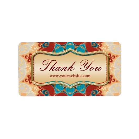 Modern Batik Dank u Sticker Labels (Voorkant)