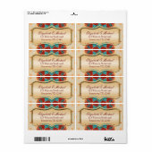 Modern Batik Gold Weddenschap Sticker Label (Full Sheet)