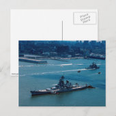 Modern batleship, "USS Wisconsin", New York, VS Briefkaart (Voorkant / Achterkant)
