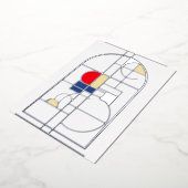 Modern Bauhaus, Blank, Zilver, Folie Uitnodiging (Gedraaid)