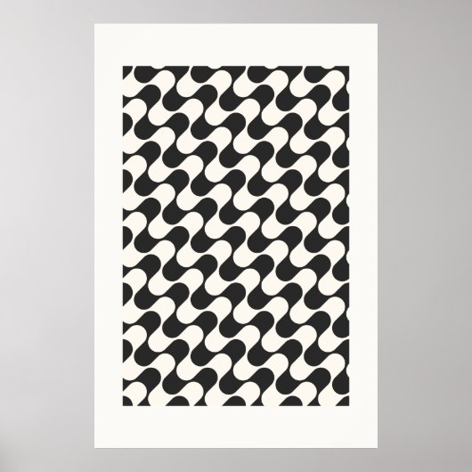 Modern Bauhaus-geïnspireerd Abstract naadloos patr Poster (Voorkant)