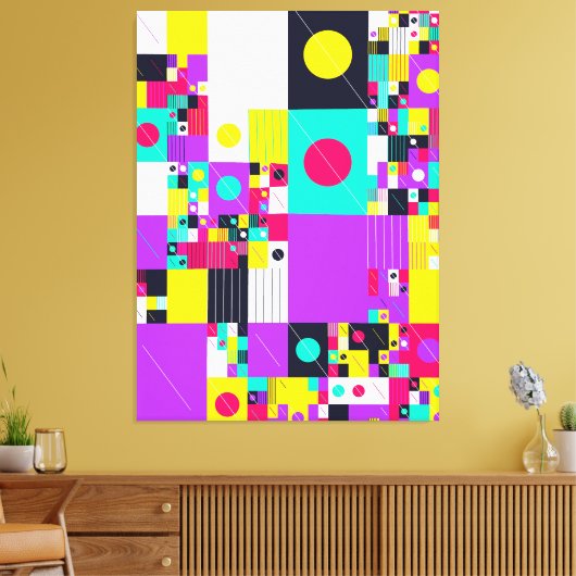 Modern Bauhaus Geometric Pattern  Canvas Afdruk (Insitu (Woonkamer))