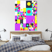 Modern Bauhaus Geometric Pattern  Canvas Afdruk (Insitu (Slaapkamer))