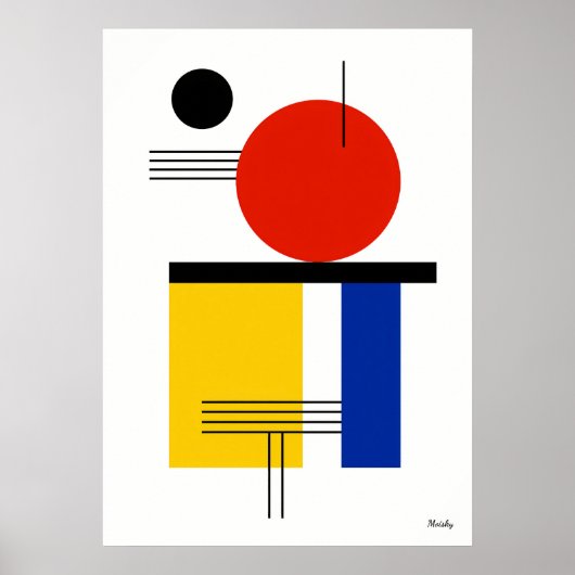 Modern Bauhaus Geometrisch Abstract Minimalistisch Poster (Voorkant)