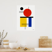 Modern Bauhaus Geometrisch Abstract Minimalistisch Poster (Keuken)