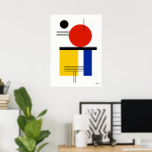 Modern Bauhaus Geometrisch Abstract Minimalistisch Poster (Thuiskantoor)