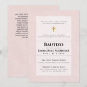 Modern BAUTIZO Bautismo BAPTISM Christening INVITE Kaart (Voorkant / Achterkant)