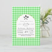 Modern BBQ picknick groen baby shower Kaart (Staand voorkant)