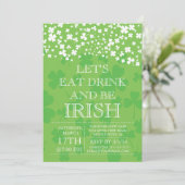 Modern Be Irish St. Patrick's Day Party Invitation Kaart (Staand voorkant)